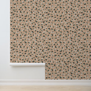 Papier Peint Beige animal léopard moderne