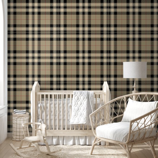 Papier Peint Beige classique + Plaid noir (Enfants)