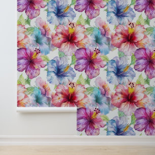 Papier Peint Belles fleurs d'Hibiscus/colorées