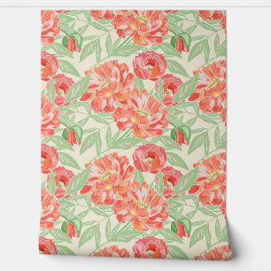 Papier Peint Belles pivoines Couleurs audacieuses et verdure