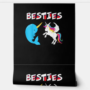 Papier Peint Besties Funny Unicorn et Narwhal Narwhale T-Shirt