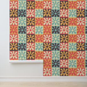 Papier Peint Bilan floral Abstrait rétroactif au milieu du sièc