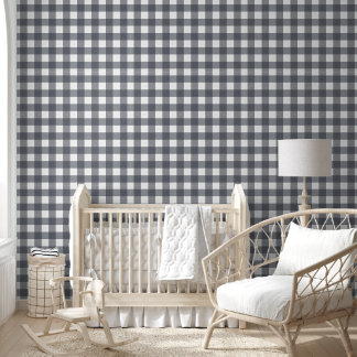 Papier Peint Black and White Gingham Seamless Pattern