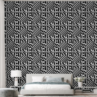 Papier Peint Black White Stripes Geo