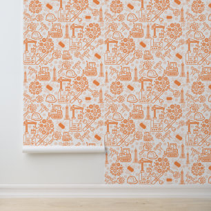Papier Peint blanc et marron Architectural Blueprint Engineer