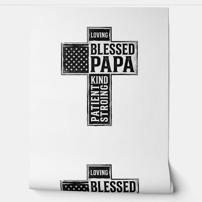 Papier Peint Blessed Papa Cross Christian Vintage Typography De (Déroulement)