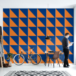 Papier Peint Bleu clair et orange