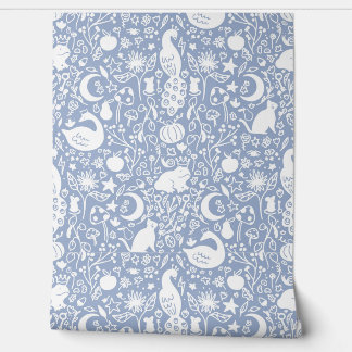 Papier Peint Bleu enchanté Magie Jardin Fairytale Fond d'écran