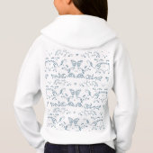 papier peint bleu et blanc avec un motif (Dos)