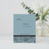 Papier peint bleu Fleur Mariage Cartes RSVP (Debout devant)