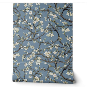 Papier Peint Bleu gris, Klimt, Amandiers, Art, Peinture, Gustav