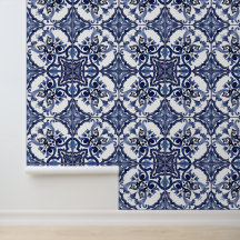 Bleu italien & Blanc Sicilien Majolica Carreaux