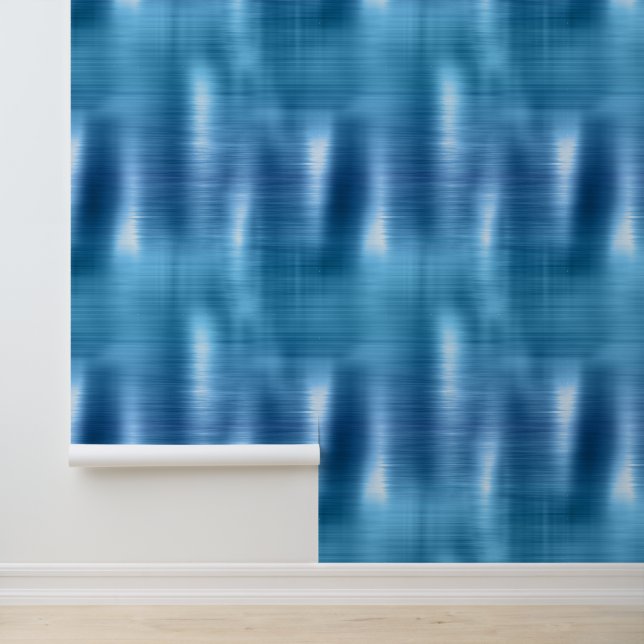 Papier Peint Bleu métallique Aqua (Application)