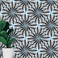 Bleu Noir Bleu Symétrique Trendy Formes rayées