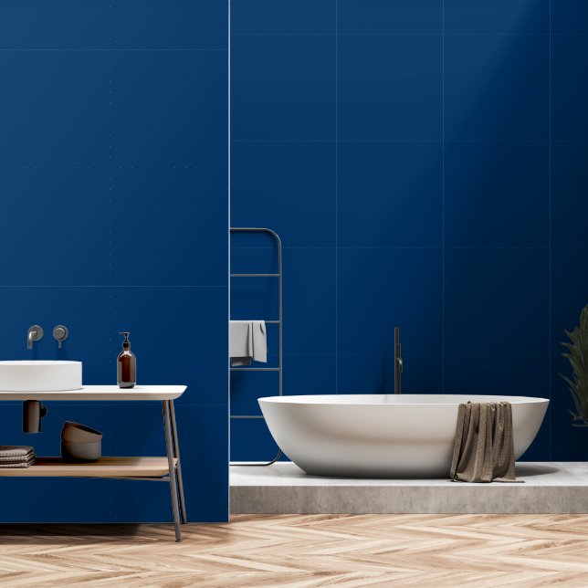 Papier peint bleu nuit (Salle de bain)