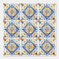 Bleu or et blanc Talavera Azulejo Look Tile