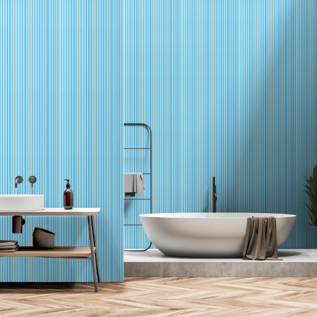 Papier Peint Bleu-Orange (Salle de bain)