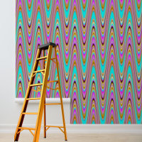 Bleu rose Orange noir Zig zag motif bâton