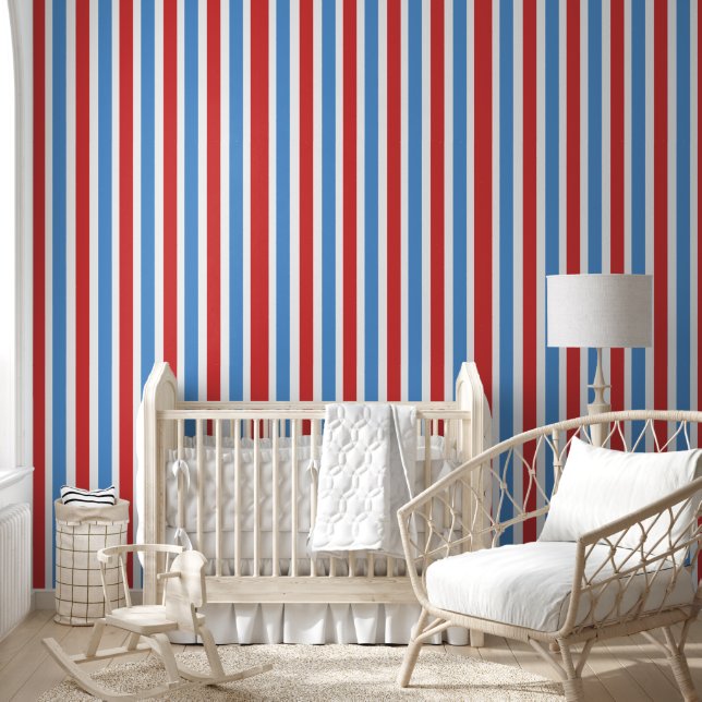 Papier peint Bleu Rouge & Blancs (Enfants)