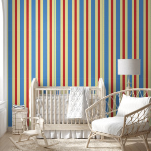 Papier peint Bleu Rouge & Blancs