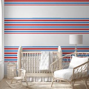 Papier peint Bleu Rouge & Blancs