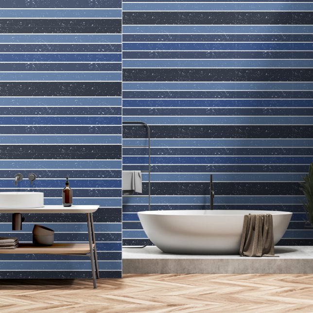 Papier Peint Bleu variable (Salle de bain)