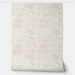 Papier Peint Blocage imprimé floral neutre beige blanc