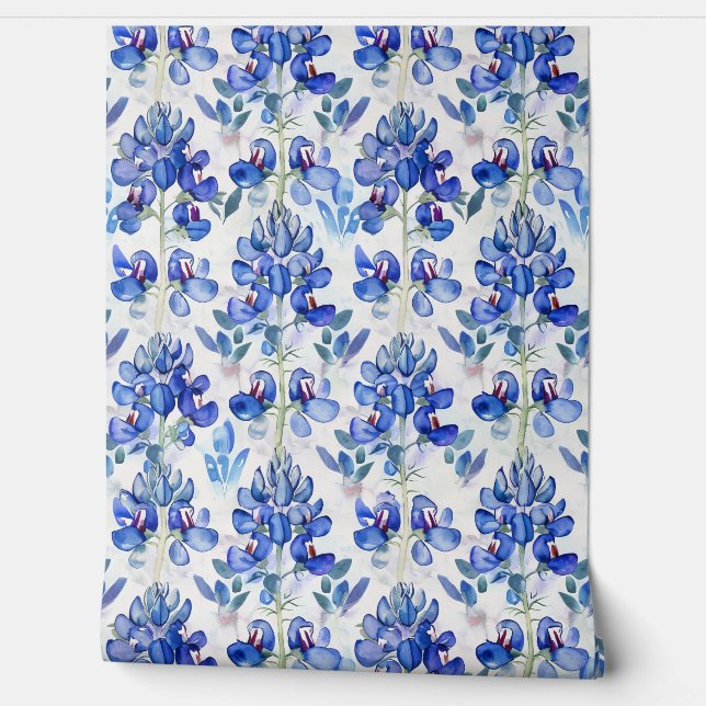 Papier Peint Blue Floral Bluebonnet Texas Wild Flower Motif (Déroulement)