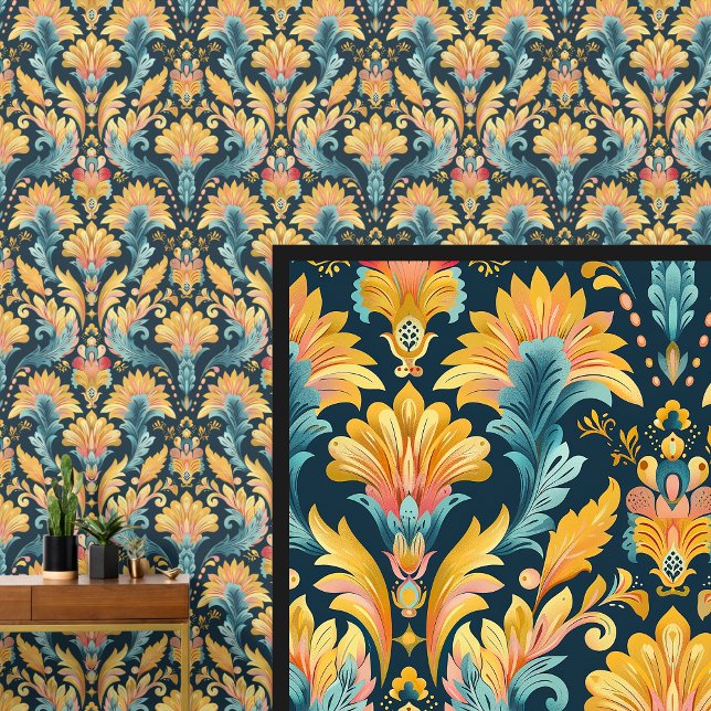 Papier Peint Blue Gold Art (Créateur téléchargé)