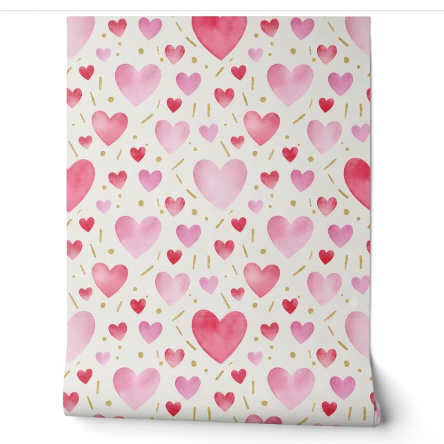Papier Peint Blush Romance & Crimson Sparkle (Déroulement)