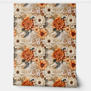 Papier Peint Boho 3d automne automne fleur sauvage terre cuite