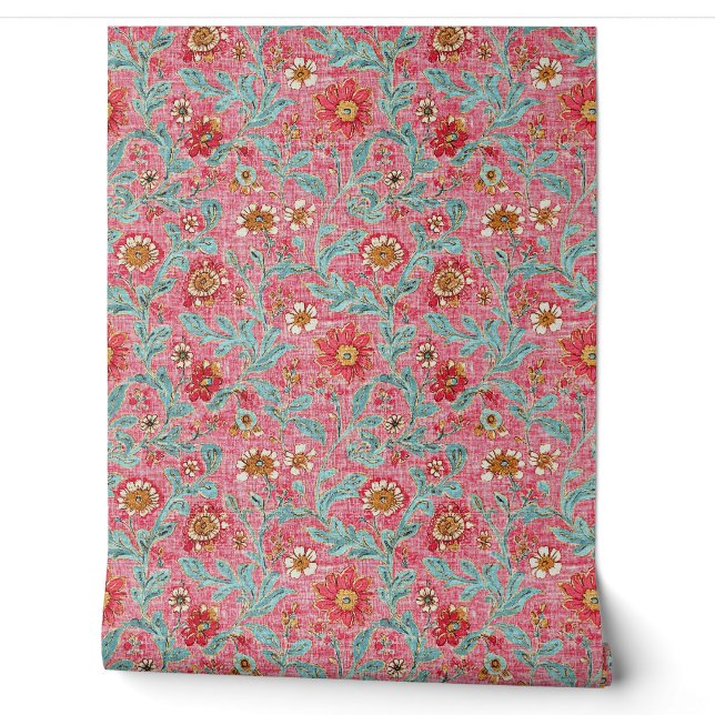 Papier Peint Boho Botanique Floral  (Déroulement)
