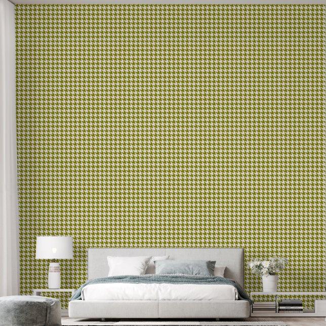 Papier Peint Boho Olive Houndstooth (Chambre à coucher)