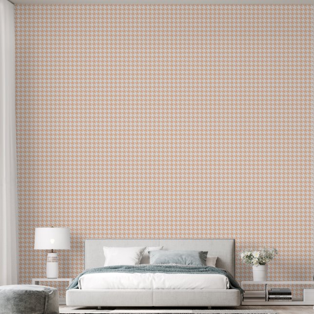 Papier Peint Boho pêche clair dent de chien (Chambre à coucher)