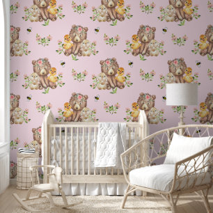 Papier Peint Bois Animaux Ours Bébé Bébé Bébé Fille Nourriture