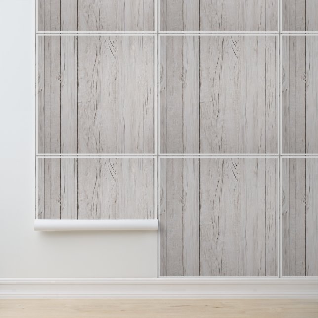 Papier Peint Bois blanc Carrelage rustique de plage Décor Motif (Application)