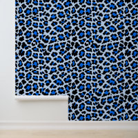 Bold Blue and Black Punk Empreinte de léopard anné