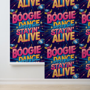 Papier Peint Boogie Dance Stayin' Alive Disco Party Removable