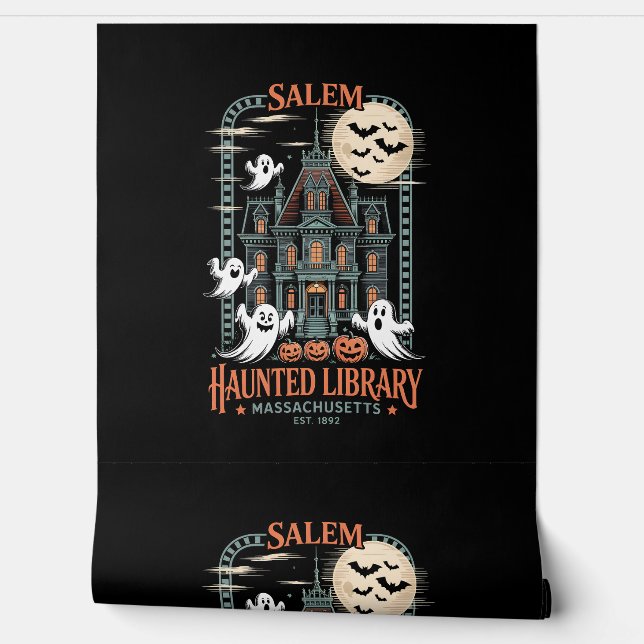 Papier Peint Bookworm Halloween Shirt Haunted Library (Déroulement)