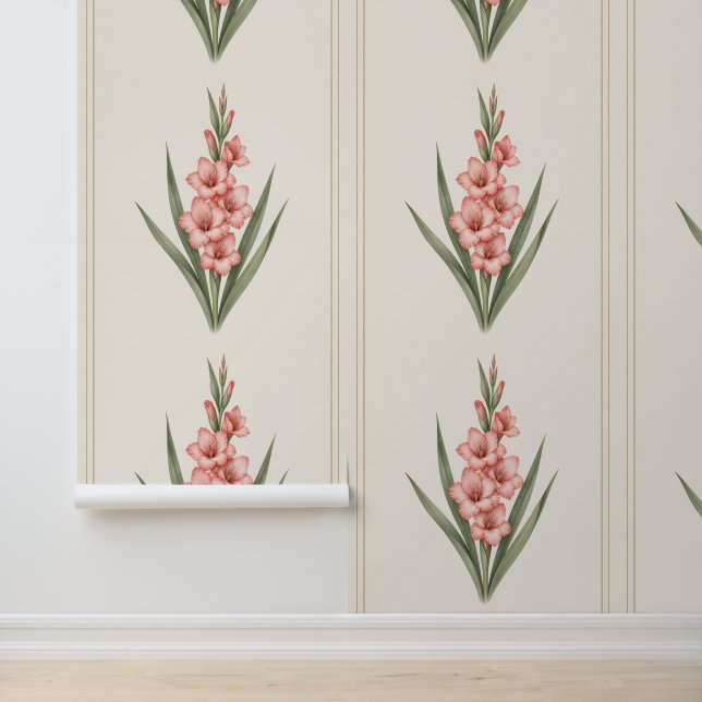 Papier peint botanique Gladiolus, anniversaire d'a (Application)