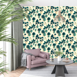 Papier peint botanique tropical pour chambres d'in