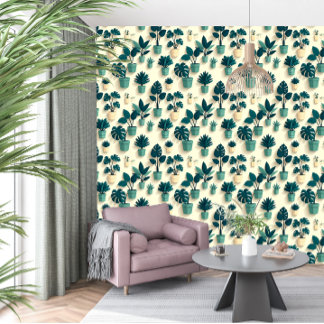 Papier peint botanique tropical pour chambres d'in