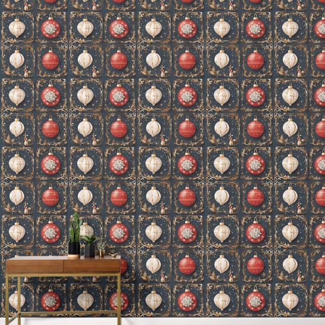 Papier Peint Boules de Noël décoratives modernes (Couloir)
