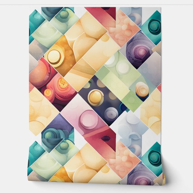 Papier Peint Boutons géométriques (Déroulement)