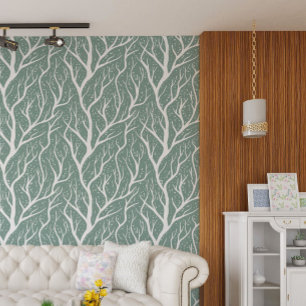 Papier Peint Branches de l'arbre blanc - modifier la couleur ar