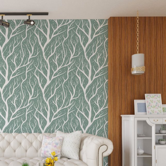 Papier Peint Branches de l'arbre blanc - modifier la couleur ar (Créateur téléchargé)