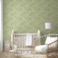 Branches vertes et baies motif botanique