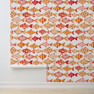 Papier Peint Bright Orange Watercolor Fish