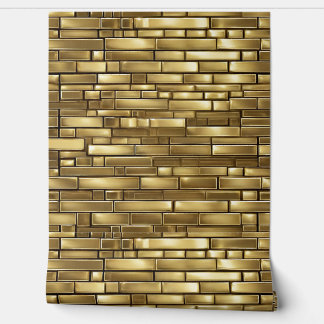 Papier Peint Briques d'or Motif d'or Élégant minimaliste