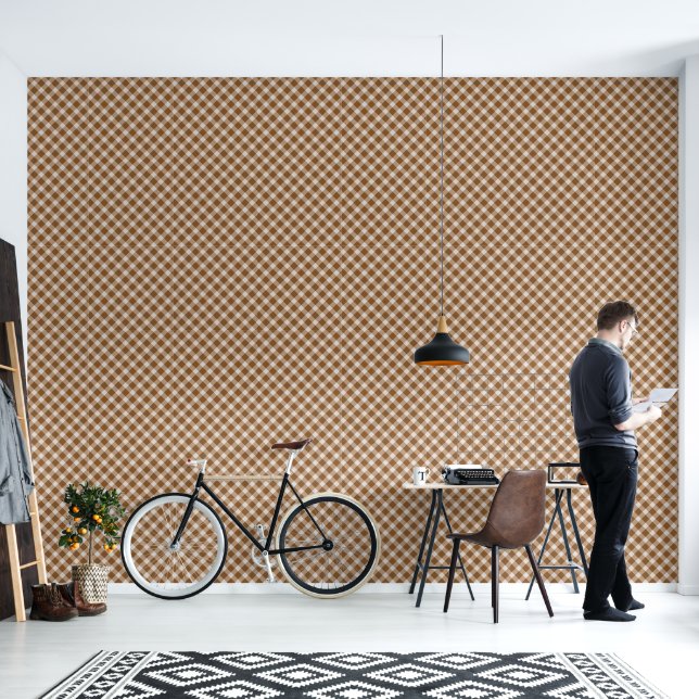 Papier Peint Brown Checkers (Salon)